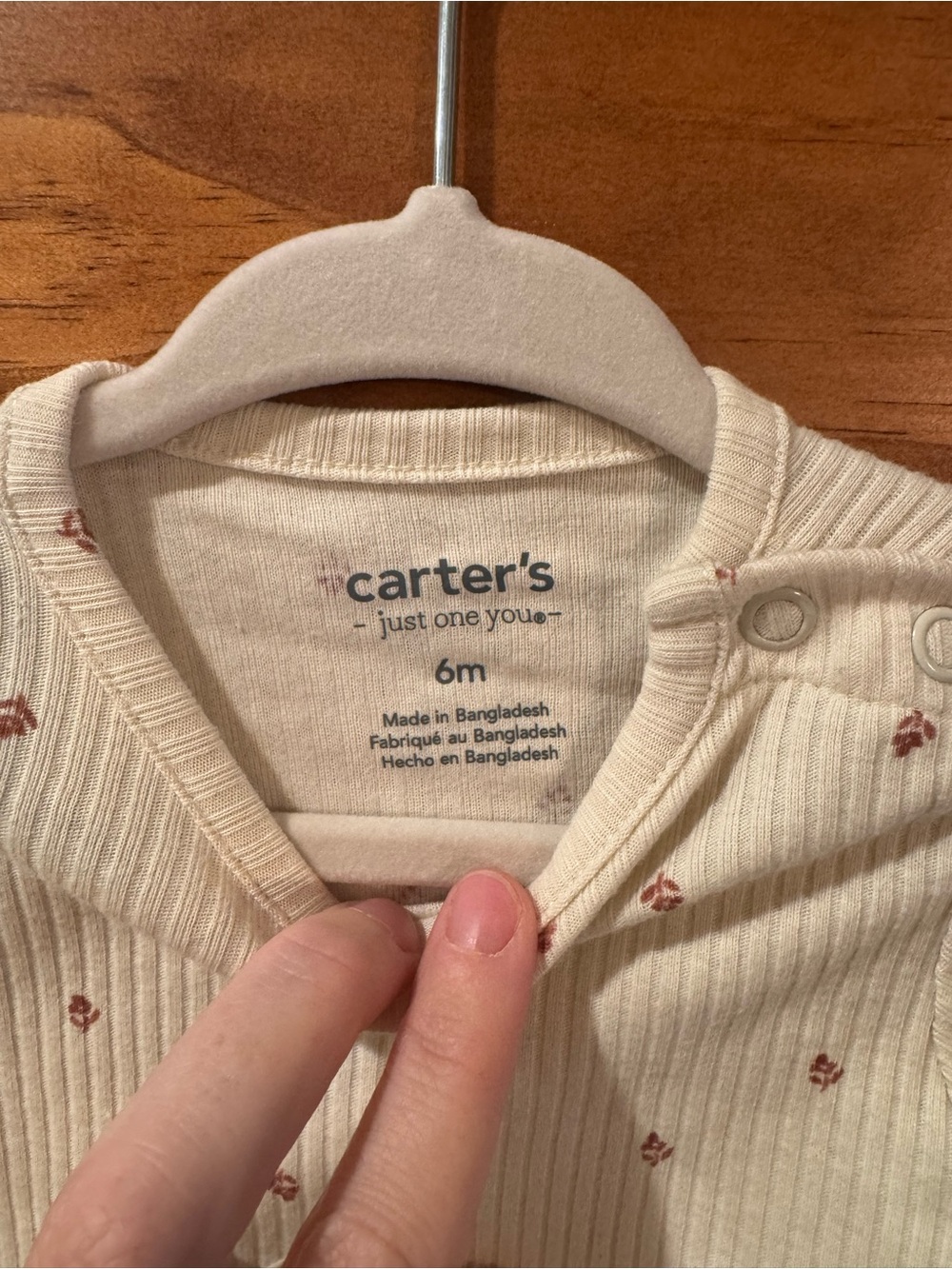 Carter's Cream Ribbed Floral-Print Set with Ruffle Hem - Picture 2 of 3